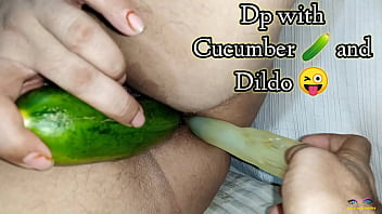 Cucumber And Dildo Perfect For Dp In Ass And Pussy – Bbw Indian Wife Research With Hindi Moans