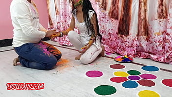 Holi Special: Indian Priya Enjoyed Steamy Play With Stepbrother During Holi