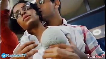 Young Girl Gets Wild On A Moving Bus, Hindi Moans Included