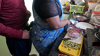 Exposing Myself And Stroking Hard While The Maid Swathi Watches In The Kitchen