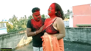 Lucky 18-year-old Tamil Stud Fucks Two Horny Milf Bhabhis Hardcore!! Wild Amateur Threesome Action