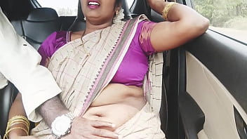 Indian Aunty Fucks Son-in-law During Long Car Drive, Moaning With Telugu Dirty Talk.