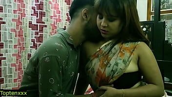 Sultry Indian Beauty In A Sheer Saree Fucks A Young Stud At Home With Dirty Hindi Moans
