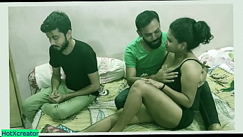 Indian Stud Shares His Smoking Hot Girlfriend With A Virgin Buddy For A Wild Threesome, Complete With Steamy Hindi Moans!