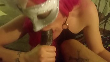 Drenching The Bbc Toy With My Spit As I Stroke My Boyfriend’s Cock