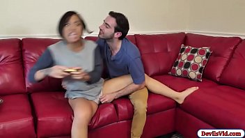 Naughty Asian Babe Gets Pounded By Her Man And Gushes All Over
